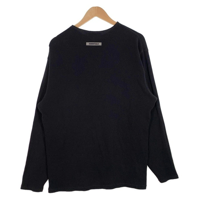ESSENTIALS エッセンシャルズ ヘンリーネック サーマル ロングスリーブTシャツ ブラック オーバーサイズ Size S 福生店