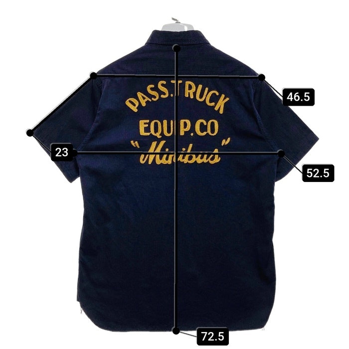 SUGAR CANE シュガーケーン ヘリンボーン ワークシャツ 半袖 ネイビー Size L 瑞穂店