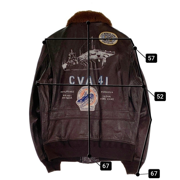 AVIREX アヴィレックス U.S.NAVY G-1 ゴートスキン レザーフライトジャケット ブラウン 6191071 Size 2XL 福生店