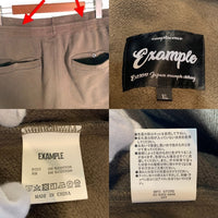 EXAMPLE エグザンプル ROUND LOGO PATCH SIDE BUTTON SWEAT PANTS ラウンドロゴ サイドボタン スウェットパンツ カーキ Size XL 福生店