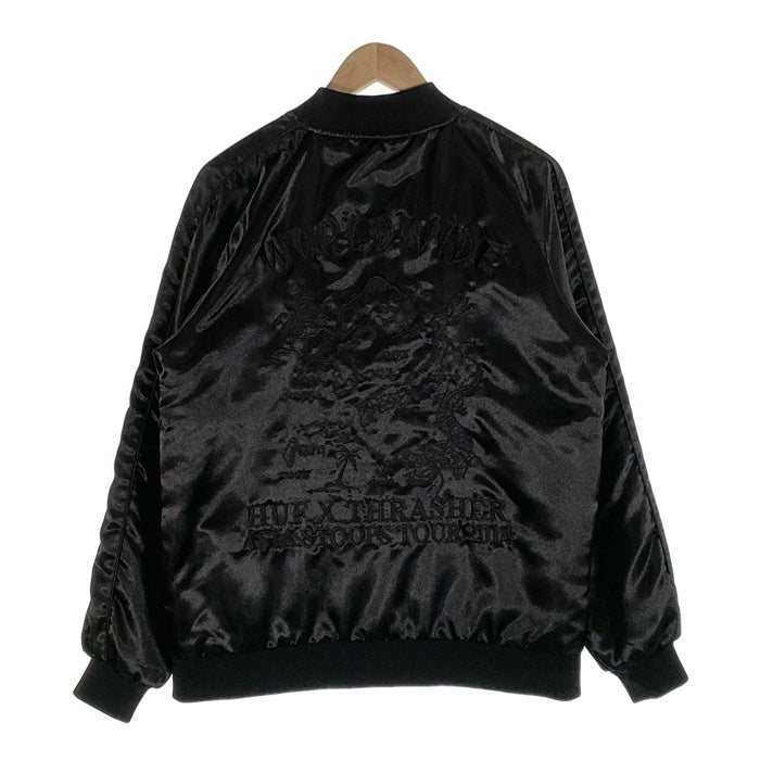 HUF ハフ THRASHER スラッシャー スーベニアジャケット 中綿 スカジャン ブラック Size M 福生店