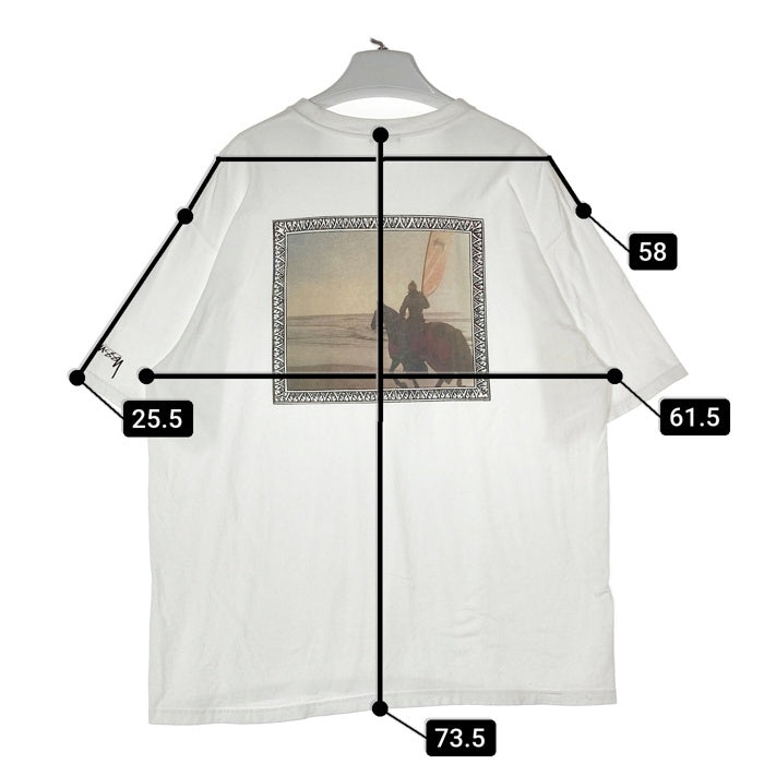 STUSSY ステューシー ホースフォト バックプリントＴシャツ ホワイト sizeXL※襟汚れあり★ 瑞穂店