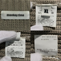 monkey time モンキータイム 19AW PE AZE CROPPED LINKING CREW NECK ニットセーター オリーブ 8313-183-0055 Size XL 福生店