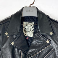 WUNDER LEATHERS NEW YORK ワンダーレザー カウハイド ダブル ライダースジャケット ブラック sizeM 瑞穂店