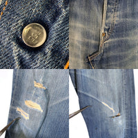 90's Levi's リーバイス 201 ボタン裏555 シンチバック ボタンフライ 赤耳 青耳 セルビッチ デニムパンツ 20201-0020 USA製 Size W34 L36 福生店