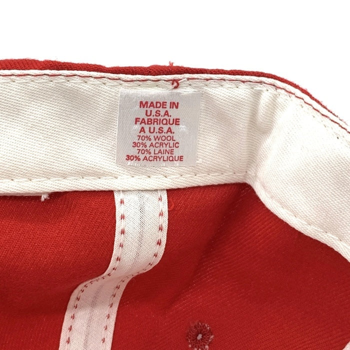 90's New Era ニューエラ NHL ニューヨーク・レンジャース スナップバック ベースボールキャップ レッド ウール USA製 Size M-L 福生店