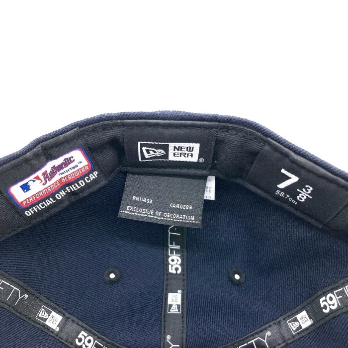 NEW ERA ニューエラ 59FIFTY ニューヨークヤンキース ベースボールキャップ ネイビー size7 3/8 瑞穂店