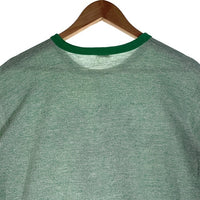 70's Russell ラッセルアスレチック BRYAN HIGH BASKETBALL プリント リンガーTシャツ 霜降りグリーン USA製 Size L 福生店