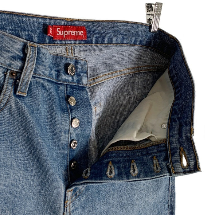 SUPREME シュプリーム Stone Washed Indigo Jean  ストーンウォッシュ ジーンズ デニムパンツ ライトブルー カットオフ Size 32 福生店