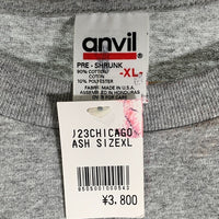 90's J23 CHICAGO FLIGHT RECORDS 1984-1998 マイケルジョーダン プリントTシャツ グレー anvil Size XL 福生店