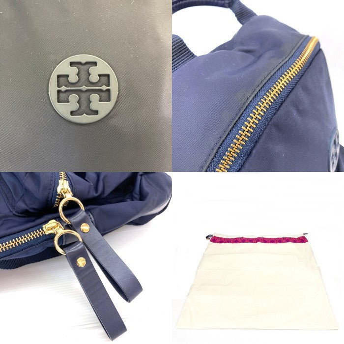 TORY BURCH トリーバーチ ナイロン レザー バックパック リュック バッグ ネイビー 瑞穂店