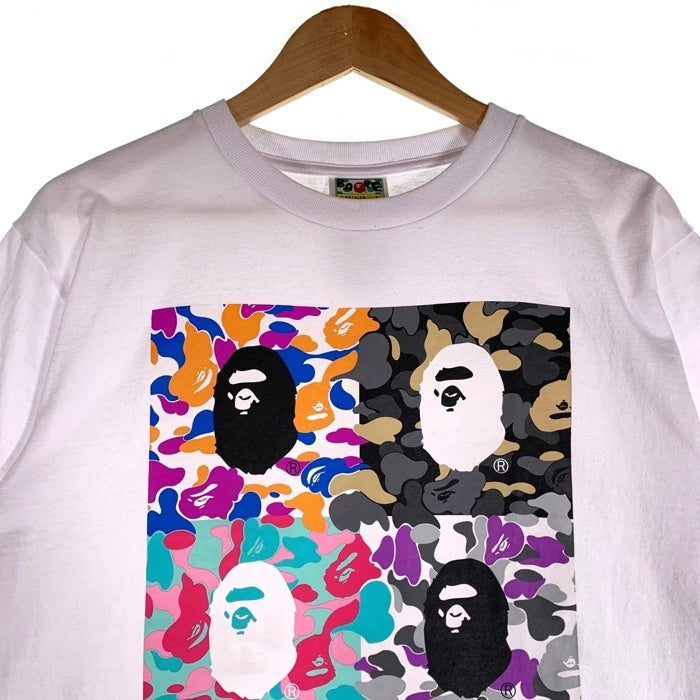 A BATHING APE アベイシングエイプ 23AW BAPE US Limited Collection Tee マルチカモプリント Tシャツ ホワイト Size L 福生店