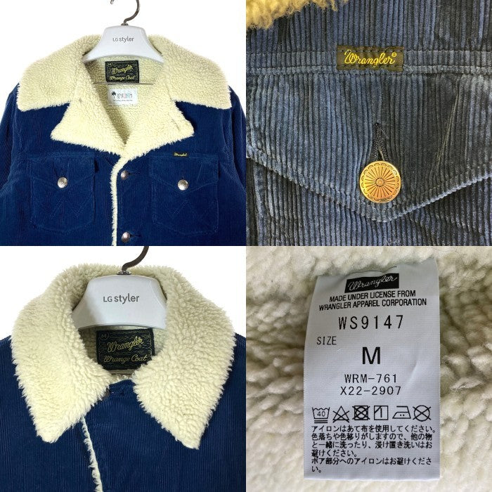 Wrangler ラングラー x ROYAL PALM ロイヤルパーム WS9147  別注 CORDUROY WRANCH COAT コンチョボタン コーデュロイボアランチコート ネイビー sizeM 瑞穂店