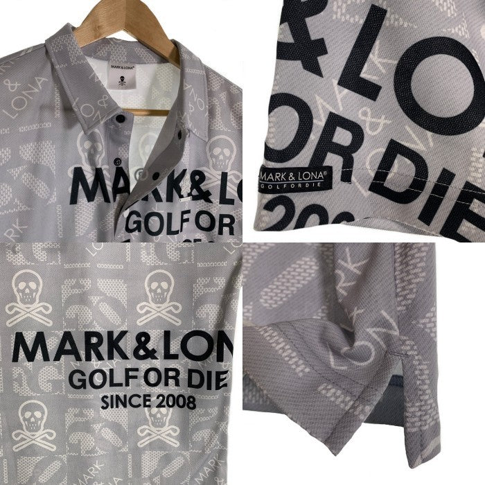 MARK&LONA マークアンドロナ FLOG Collar Polo ポロシャツ ライトグレー スナップボタン MLM-4A-AP04 ゴルフ Size 48 福生店