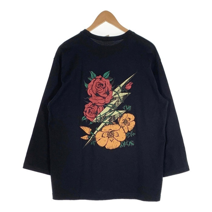 CALEE キャリー プリント ロングスリーブTシャツ 七分袖 ブラック Size L 福生店