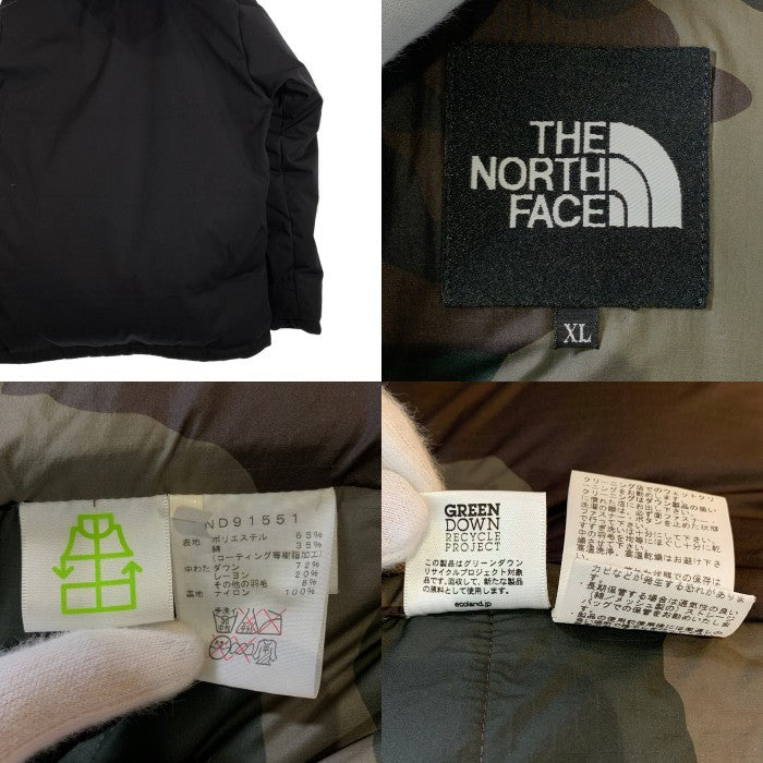 THE NORTH FACE ノースフェイス ブルックスレンジ ダウンジャケット ブラック カモ ND91551 Size XL 福生店