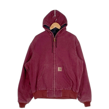 90`s Carhartt カーハート Active Jacket アクティブジャケット バーガンディー JQ246 Size L 福生店