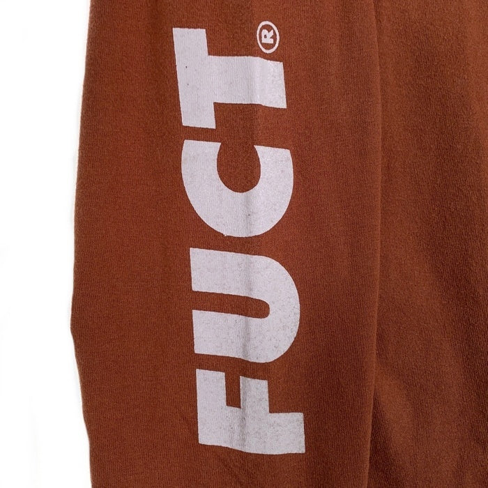 90's FUCT ファクト NYC SKATE エヌワイシースケート L/S T Shirt 長袖 Tシャツ ブラウン シルバー Size L 福生店