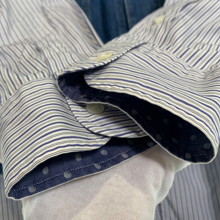 JUNYA WATANABE MAN COMME des GARCONS ジュンヤワタナベマン コムデギャルソン 20SS Levi's リーバイス デニム切替 ストライプシャツ ホワイト インディゴ WE-B015 Size S 福生店