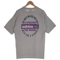 90's adidas アディダス バックプリント 半袖 Tシャツ 刺繡タグ グレー USA製 Size M 福生店
