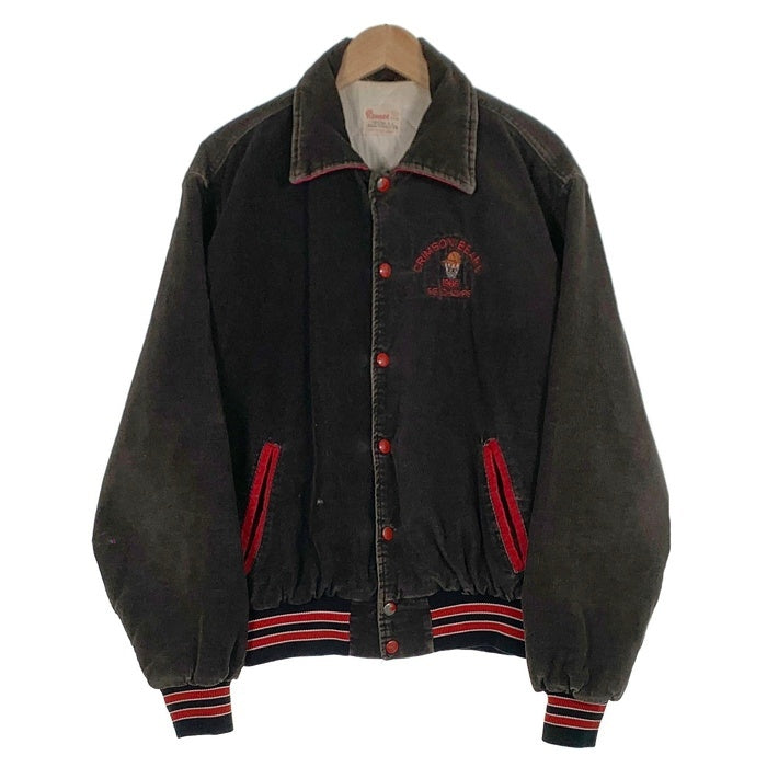 80's Rennoc レノック コーデュロイ スタジャン アワードジャケット スナップボタン 刺繡 ブラック Size L 福生店