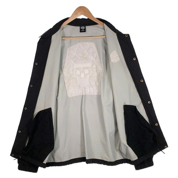 LURK HARD ラークハード ナイロンコーチジャケット ブラック スナップボタン Size M 福生店
