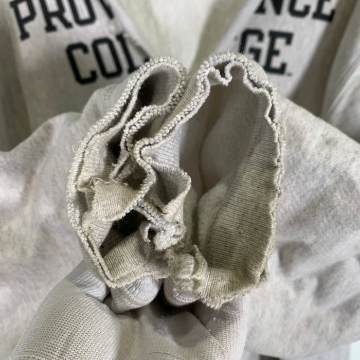 Champion チャンピオン REVERSE WEAVE リバースウィーブ PROVIDENCE COLLEDGE ダメージ加工 リメイク プルオーバー フーディー パーカー グレー Size XL 福生店
