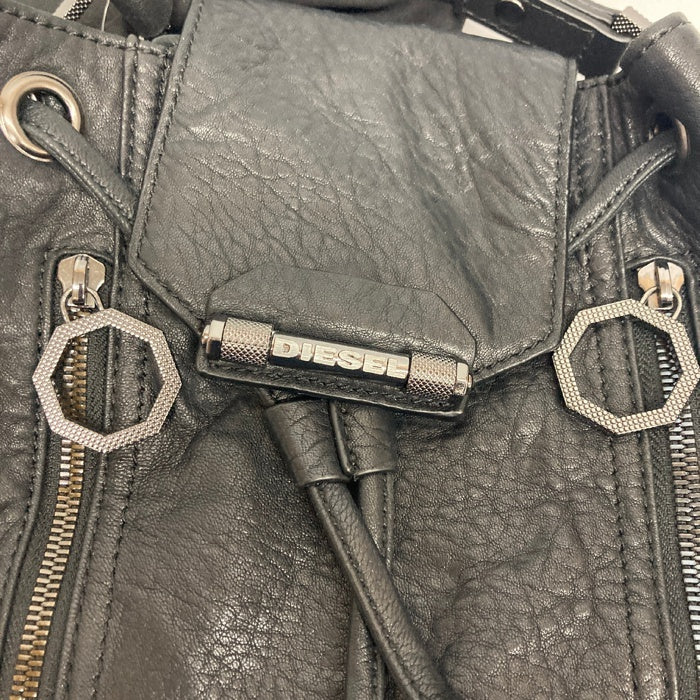 DIESEL ディーゼル 巾着型 レザー 2way ショルダーバッグ ブラック 瑞穂店