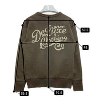 Deluxe Wear デラックスウエア 前V プリント クルーネックスウェットトレーナー ダークブラウン Size S 瑞穂店