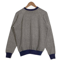 90's adidas アディダス トレフォイルプリント ラグランスリーブ スウェットトレーナー グレー ネイビー USA製 Size L 福生店