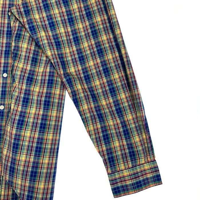 RALPH LAUREN ラルフローレン 長袖 ボタンダウンシャツ チェック イエロー ブルー Size 17/XL 福生店