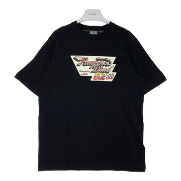 DIESEL ディーゼル A03846 プラスチゾルインクプリント クルーネック Tシャツ ブラック sizeL 瑞穂店