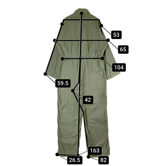 US ARMY アメリカ軍 DLA100-81-C-3259 81年会計 OG-107 コットンサテン オーバーオール オリーブ sizeXL 瑞穂店