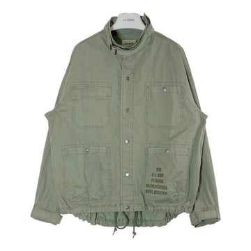 AVIREX アヴィレックス 783-4152602 BELT COLLAR DYEING FABRIC JACKET/ベルトカラーダイイング ファブリック ジャケット カーキ sizeF 瑞穂店