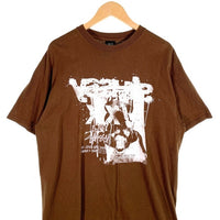 00`s STUSSY ステューシー Bulldog Photo ブルドッグ フォトプリントTシャツ ブラウン メキシコ製 Size L 福生店