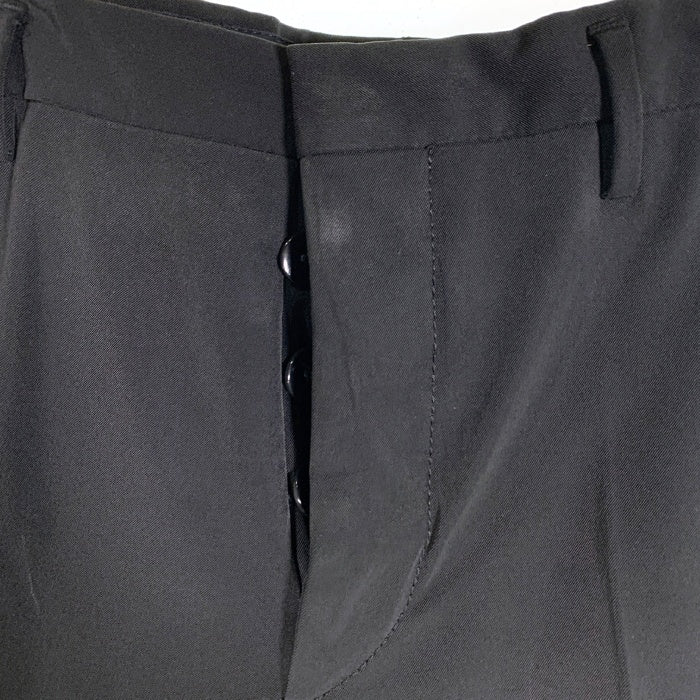PRADA プラダ ボタンフライ ストレートスラックス トラウザー パンツ ブラック やや厚手 Size 48 福生店