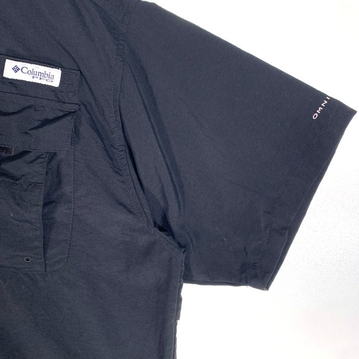 Columbia コロンビア OMNI-SHADE Bahama バハマシャツ オム二シェイド フィッシング 半袖 シャツ ブラック Size M 福生店