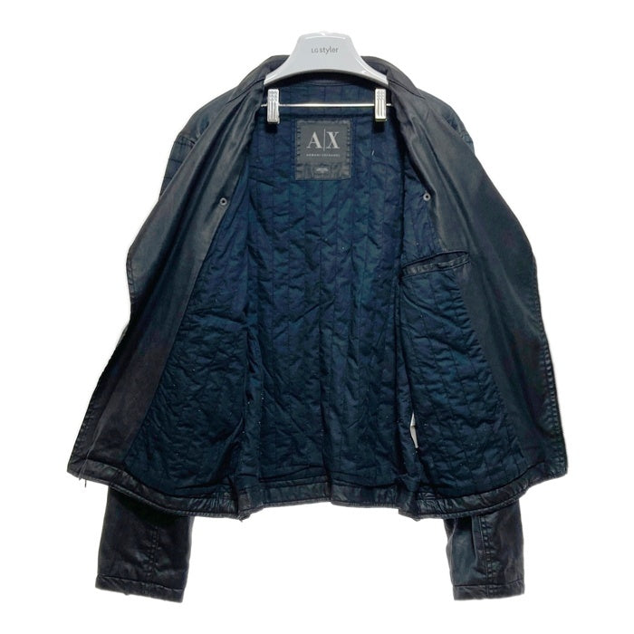 AX ARMANI EXCHANGE アルマーニエクスチェンジ コットン ダブルライダースジャケット ブラック Size L 瑞穂店