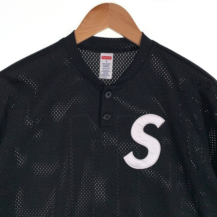 SUPREME シュプリーム Shop S Logo Baseball Henley ショップ Sロゴ 半袖 ベースボール シャツ ブラック Size S 福生店