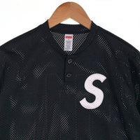 SUPREME シュプリーム Shop S Logo Baseball Henley ショップ Sロゴ 半袖 ベースボール シャツ ブラック Size S 福生店