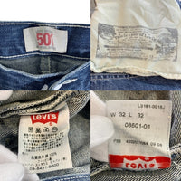 00's Levi's リーバイス 08501-01 USED/ダメージ加工 テーパードデニムパンツ インディゴ Size 32×32 福生店