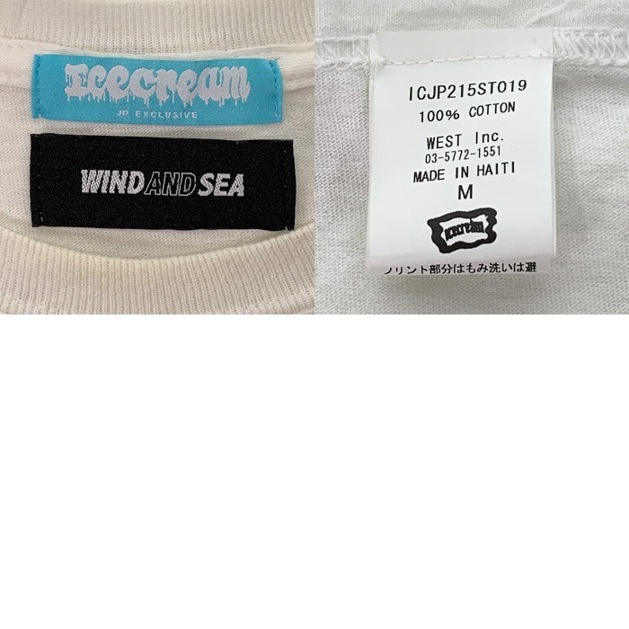 ICE CREAM アイスクリーム WIND AND SEA ウィンダンシー プリントTシャツ ホワイト ICJP215ST019 Size M 福生店