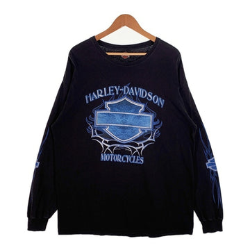 00's HARLEY-DAVIDSON ハーレーダビッドソン バー&シールド ロングスリーブTシャツ ブルーフレイム 2004コピーライト Size XL 相当 福生店