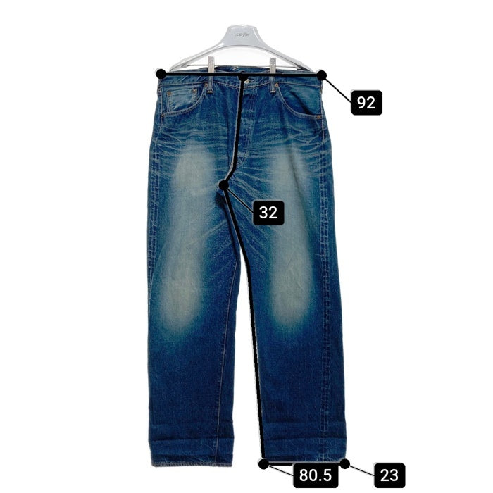 EVISU PARIS エヴィス ボタンフライ デニムパンツ ジーンズ インディゴ 白カモメペンキ Size 36 瑞穂店