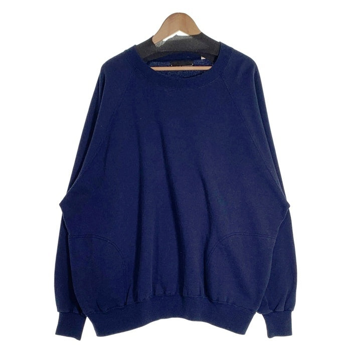 80's MAN SIZED ドイツ製 ラグランスリーブ クルーネックスウェットトレーナー サイドポケット ネイビー Size 4X 福生店