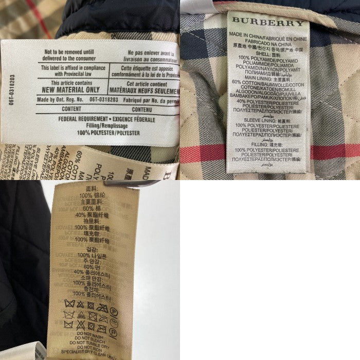 BURBERRY BRIT バーバリーブリット キルティングジャケット ブラック sizeS※ジップスライダー欠損 瑞穂店