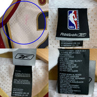 Reebok リーボック NBA Cleveland Cavaliers クリーブランド キャバリアーズ 23 LeBron James レブロン ジェームス ゲームシャツ ユニフォーム ホワイト ゴールド レッド Size M 福生店