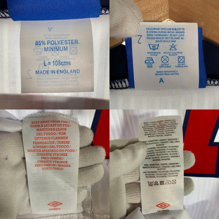 Umbro アンブロ イングランド代表 ベッカム 7 サッカージャージ 長袖 ホワイト フランスW杯 Size L 福生店
