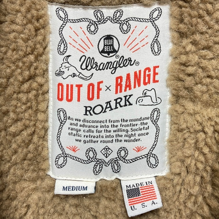 ROARK ロアーク Wrangler ラングラー Roundup Jacket デニム ボアジャケット ランチ インディゴ ブラウン RJ244 USA製 Size M 瑞穂店