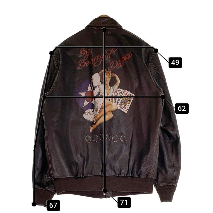 AVIREX アヴィレックス BIG BEAUTIFUL DOLL A-2 レザーフライトジャケット ホースハイド ブラウン 6191051 Size 2XL 福生店